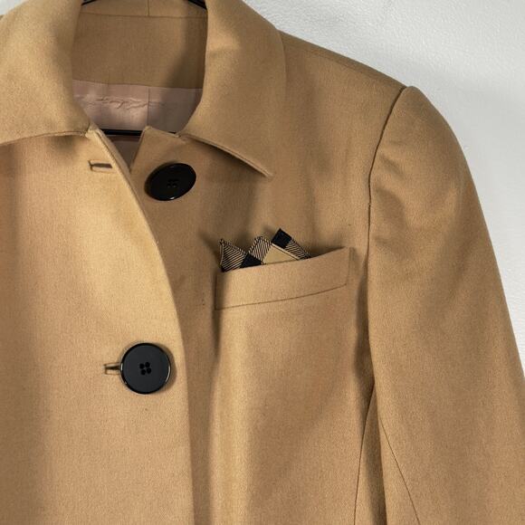 David Hayes Tan Vintage Wool Blazer Neutral Crop Career Office Womens Size 4 - Picture 3 of 6